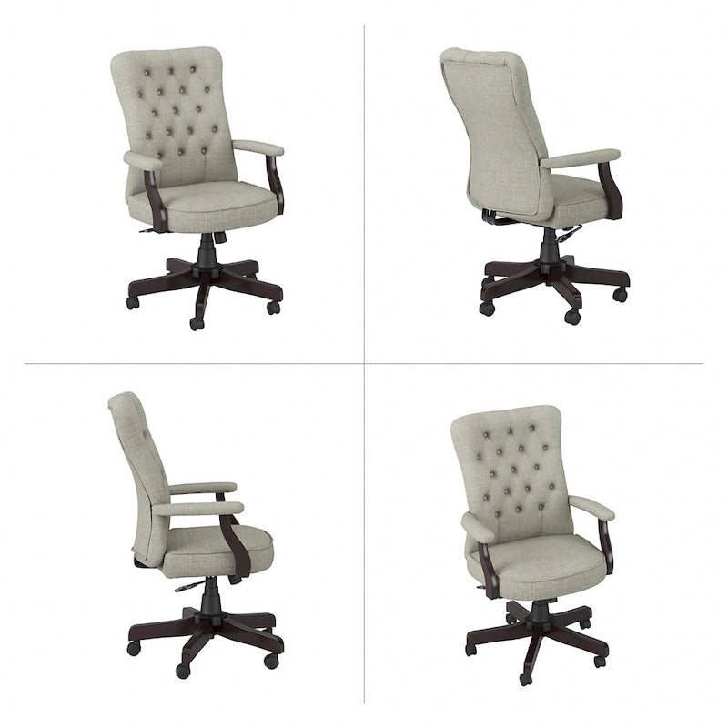 Sillón de oficina Arden Lane con respaldo alto, capitoné y brazos